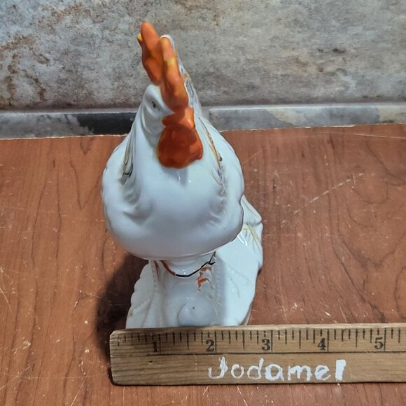 Vintage White Rooster Scented Sachet Potpourri Holder Ventilation Holes Top Deco - Picture 9 of 11
